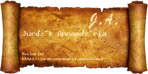 Jurák Annamária névjegykártya